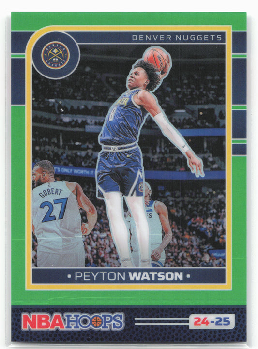 2024-25 Hoops #73 Peyton Watson Premium Prizms Lime Green #/149