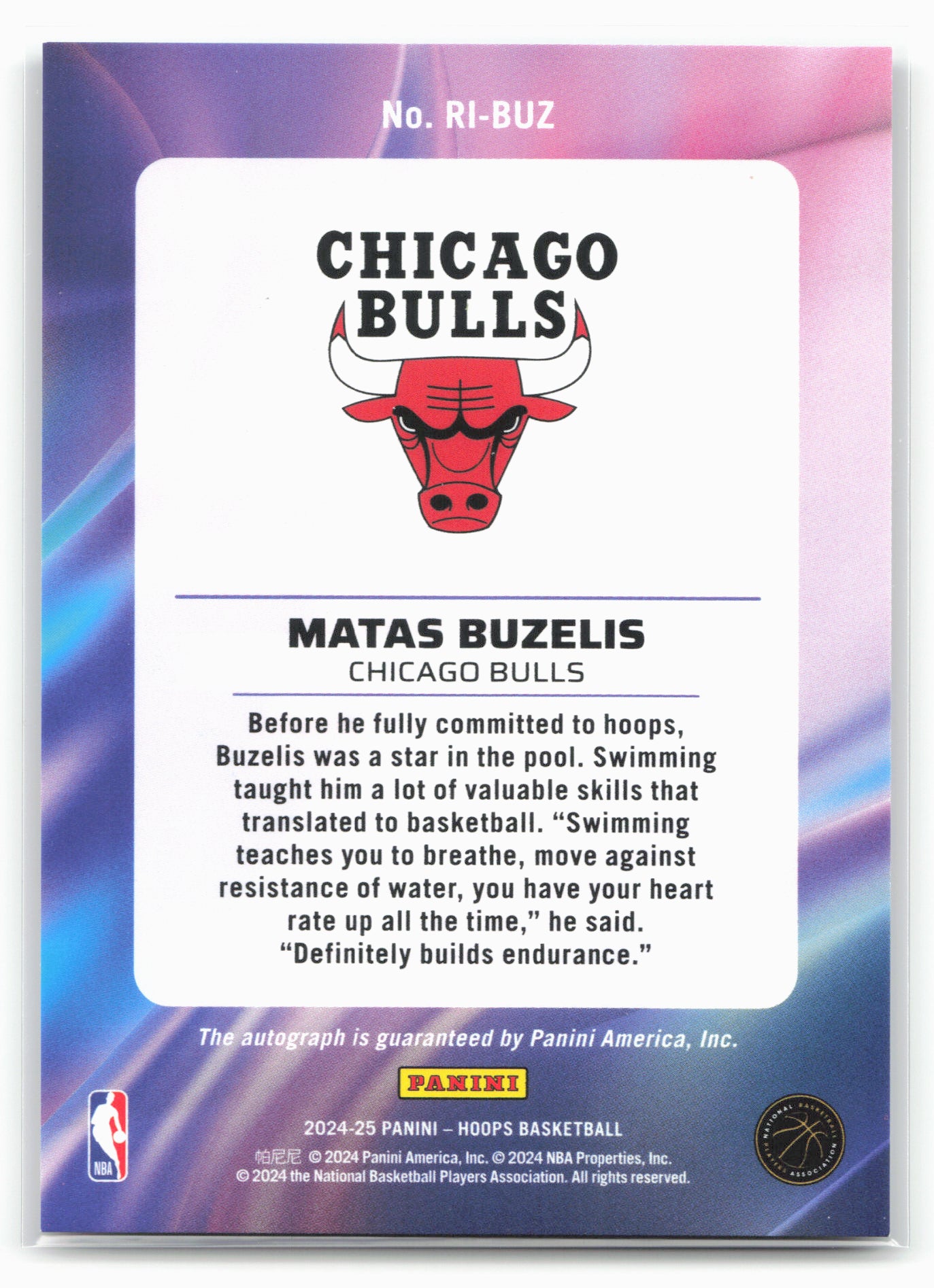 2024-25 Hoops #RI-BUZ Matas Buzelis Rookie Ink