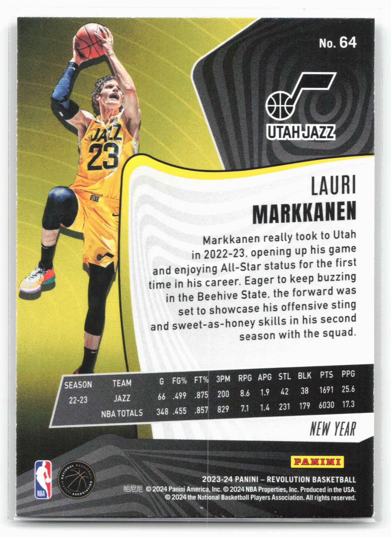 2023-24 Panini Revolution #64 Lauri Markkanen Chinese New Year