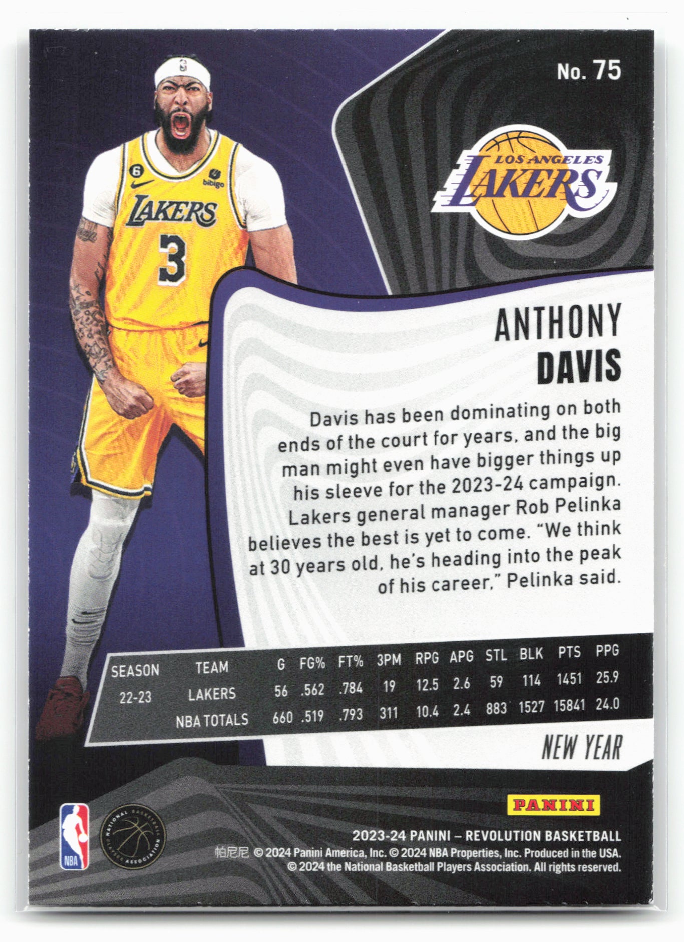 2023-24 Panini Revolution #75 Anthony Davis Chinese New Year