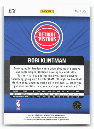 2024-25 Panini Revolution #135 Bobi Klintman Astro