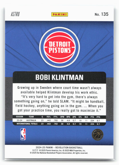 2024-25 Panini Revolution #135 Bobi Klintman Astro