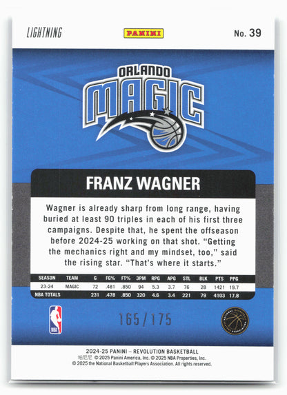 2024-25 Panini Revolution #39 Franz Wagner Lightning #/175