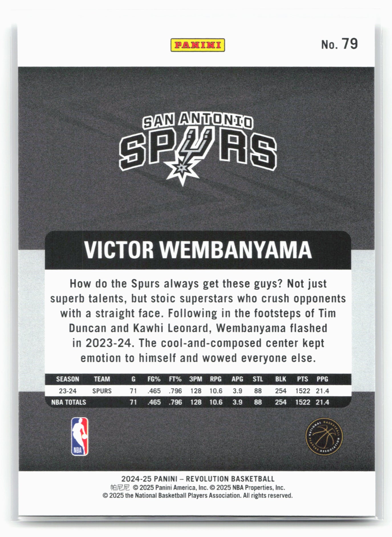 2024-25 Panini Revolution #79 Victor Wembanyama