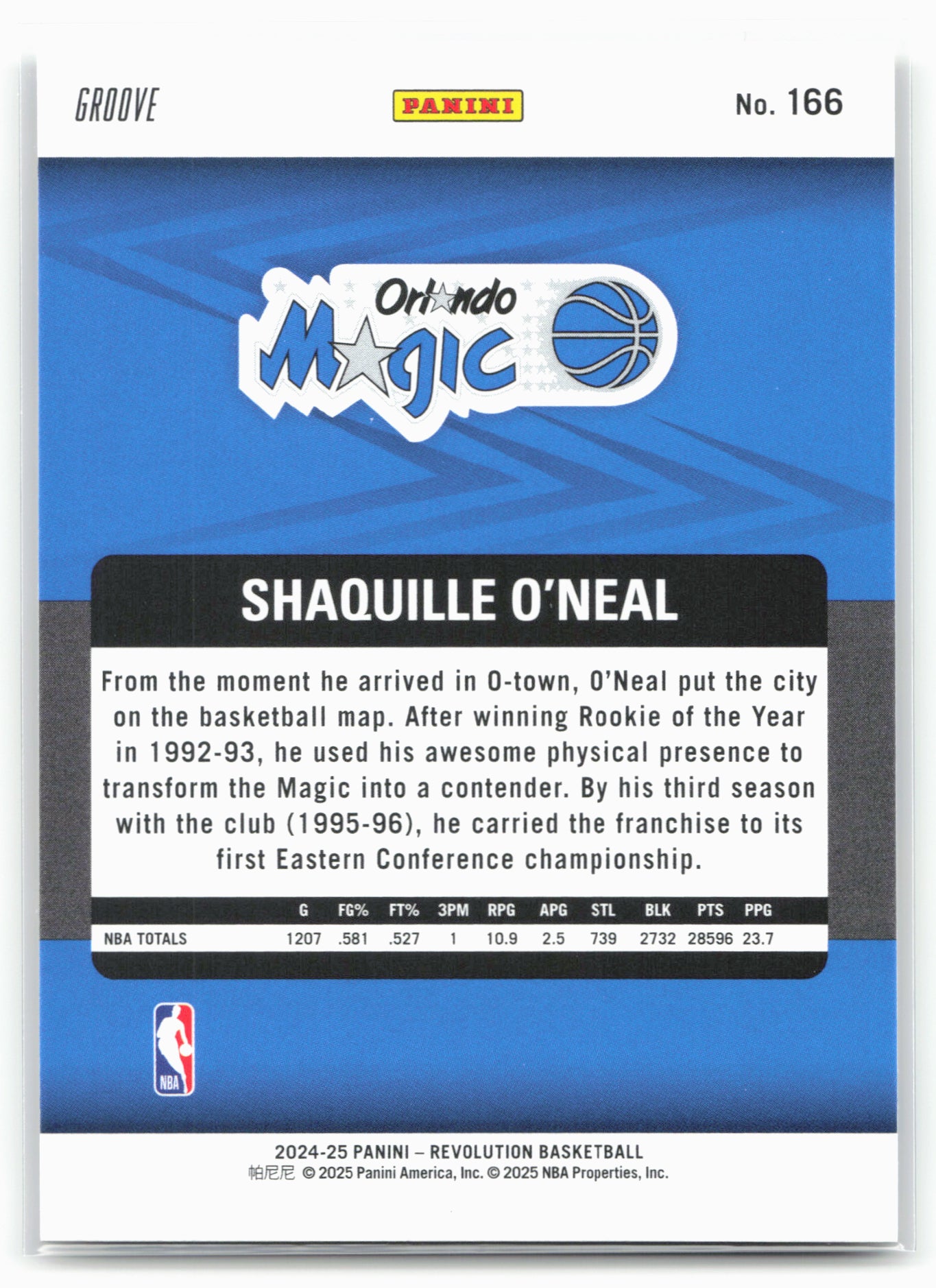 2024-25 Panini Revolution #166 Shaquille O'Neal Groove