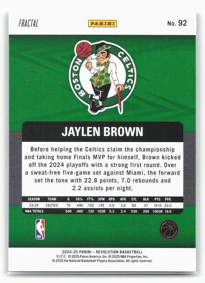 2024-25 Panini Revolution #92 Jaylen Brown Fractal