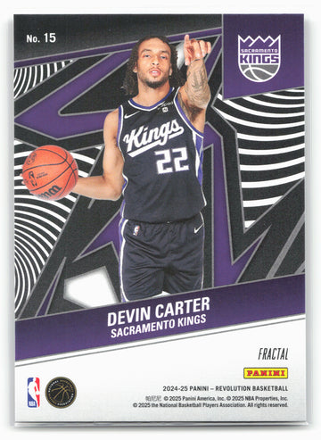 2024-25 Panini Revolution #15 Devin Carter Rookie Revolution Fractal