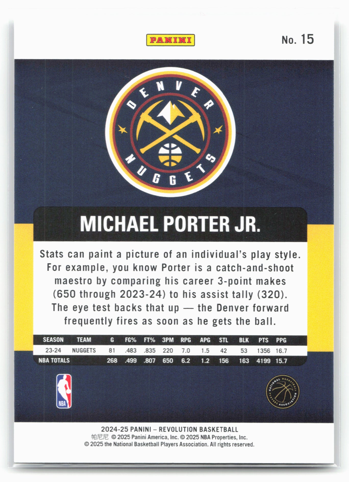 2024-25 Panini Revolution #15 Michael Porter Jr.