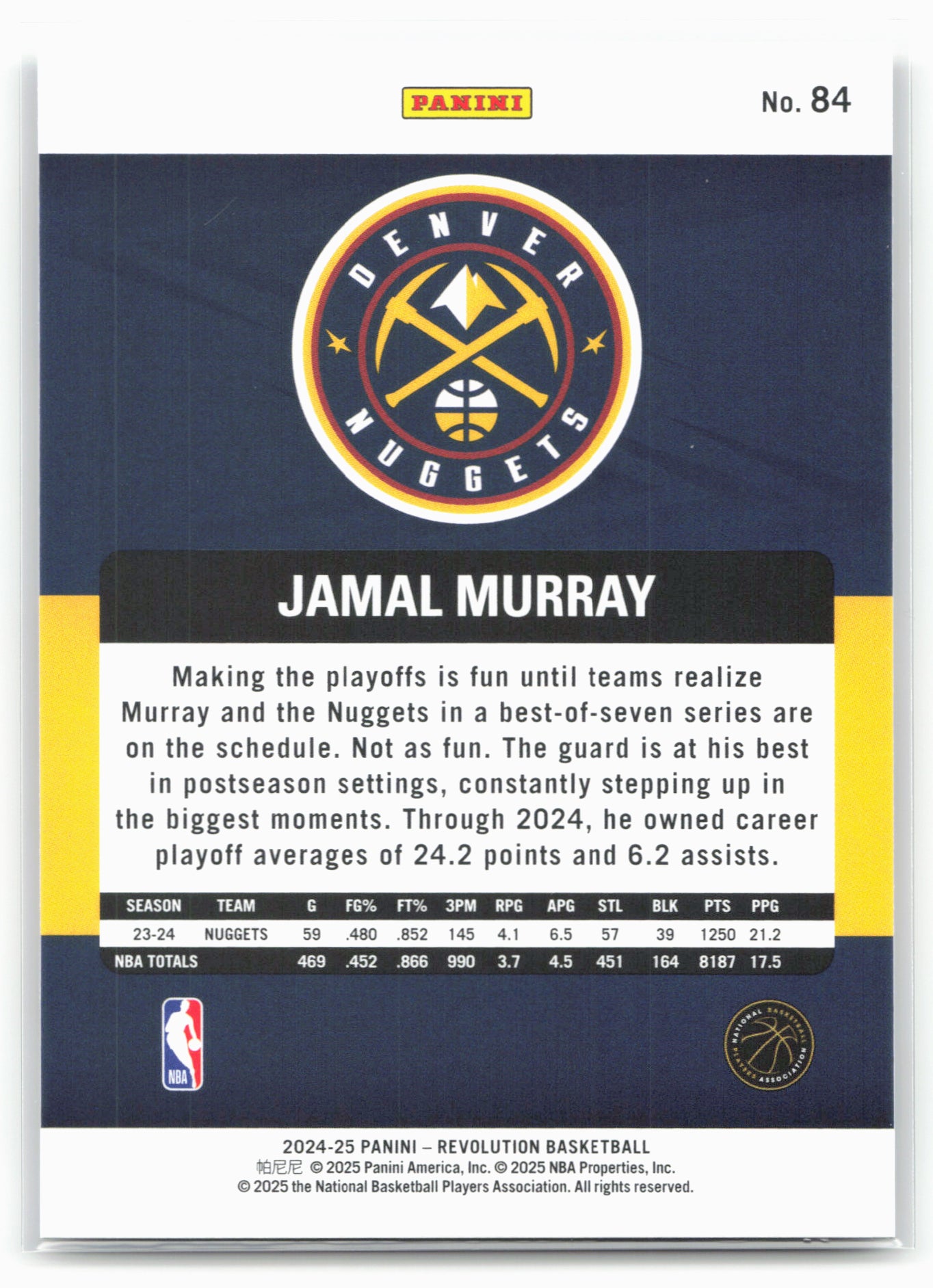 2024-25 Panini Revolution #84 Jamal Murray