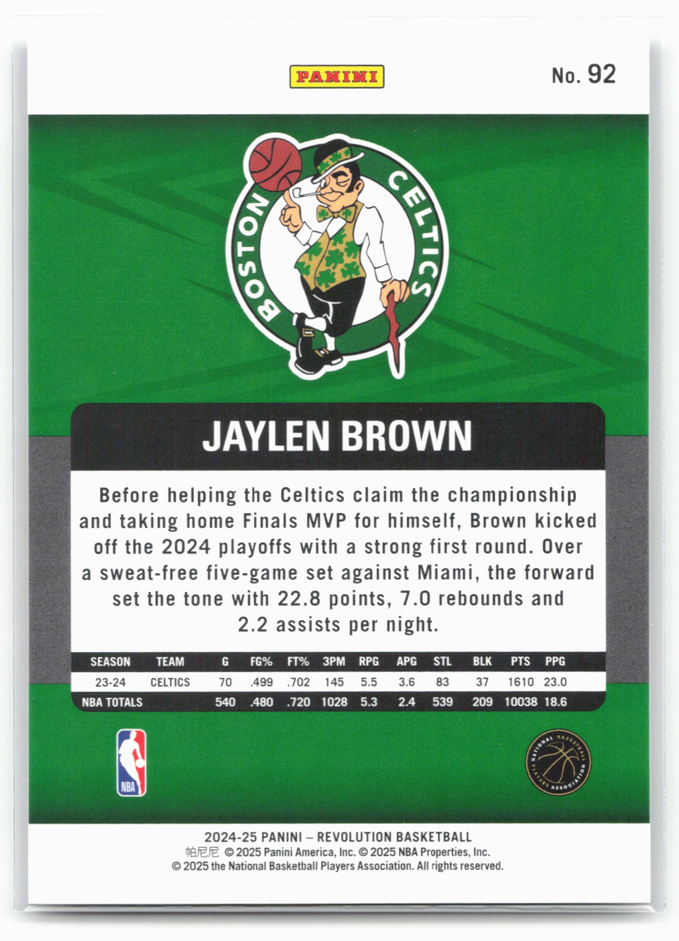 2024-25 Panini Revolution #92 Jaylen Brown