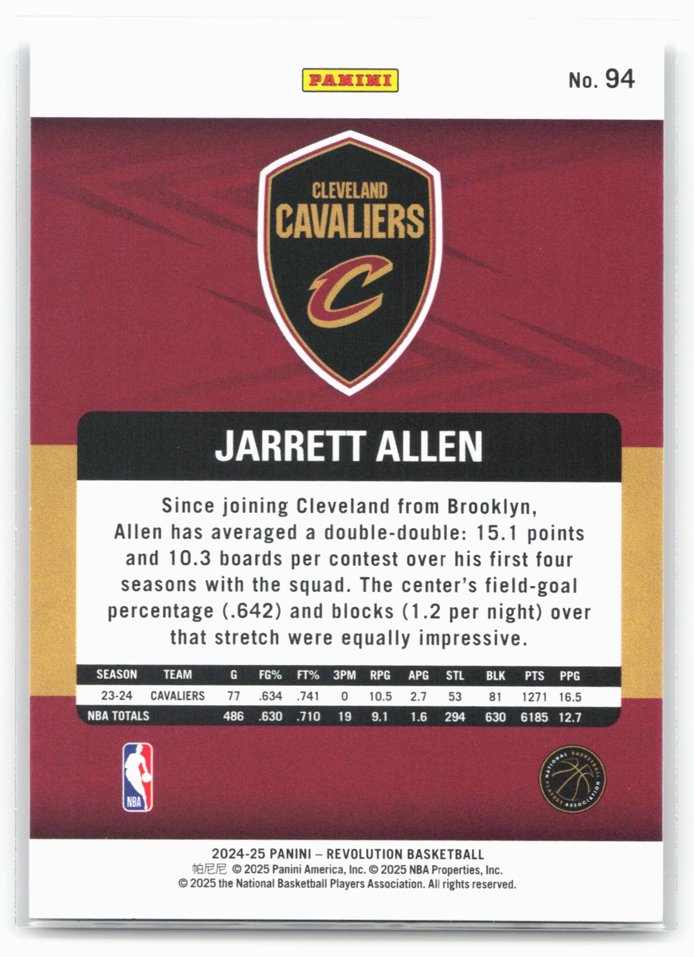 2024-25 Panini Revolution #94 Jarrett Allen