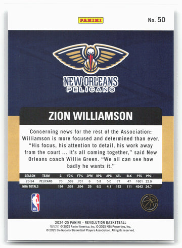 2024-25 Panini Revolution #50 Zion Williamson