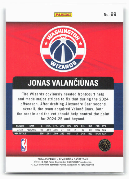 2024-25 Panini Revolution #99 Jonas Valanciunas