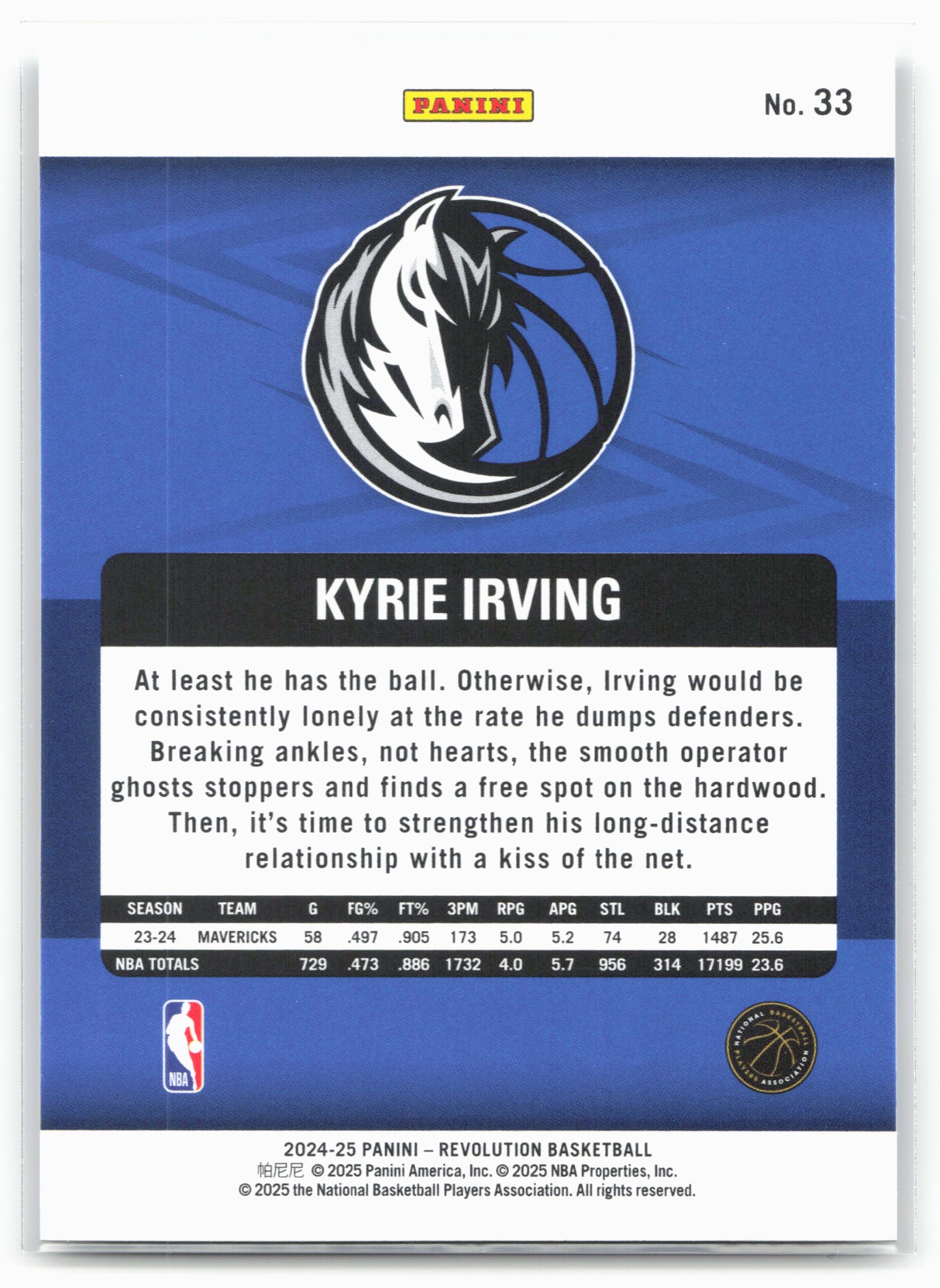 2024-25 Panini Revolution #33 Kyrie Irving