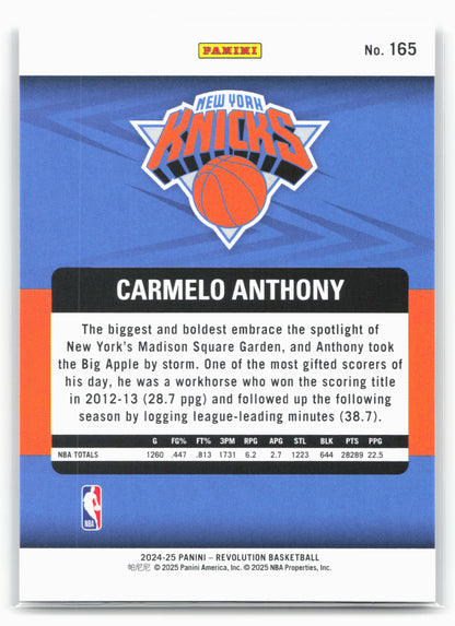 2024-25 Panini Revolution #165 Carmelo Anthony