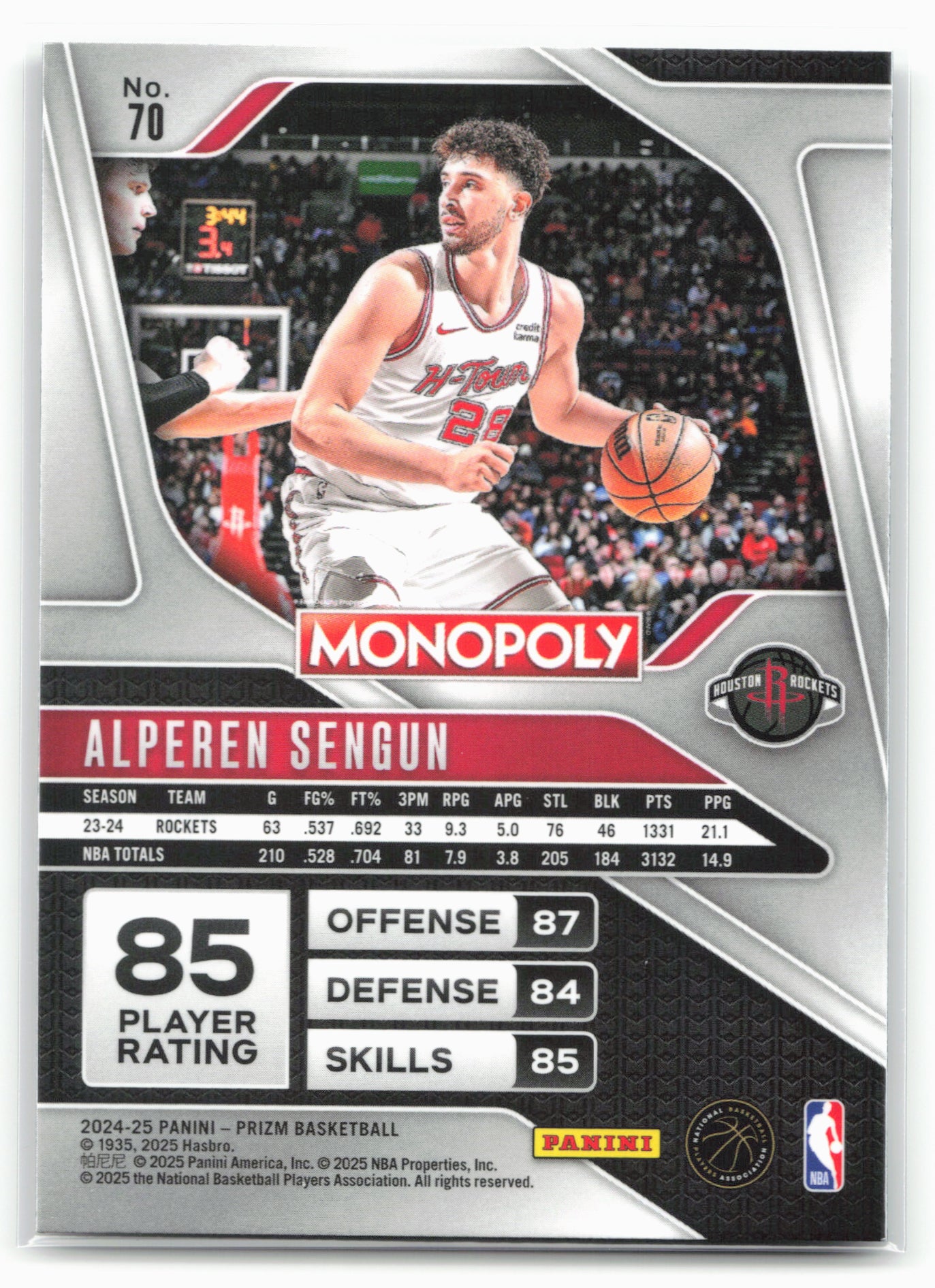 2024-25 Panini Prizm Monopoly #70 Alperen Sengun