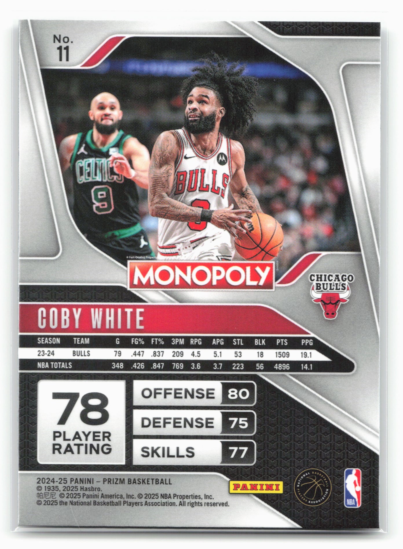 2024-25 Panini Prizm Monopoly #11 Coby White