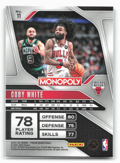 2024-25 Panini Prizm Monopoly #11 Coby White
