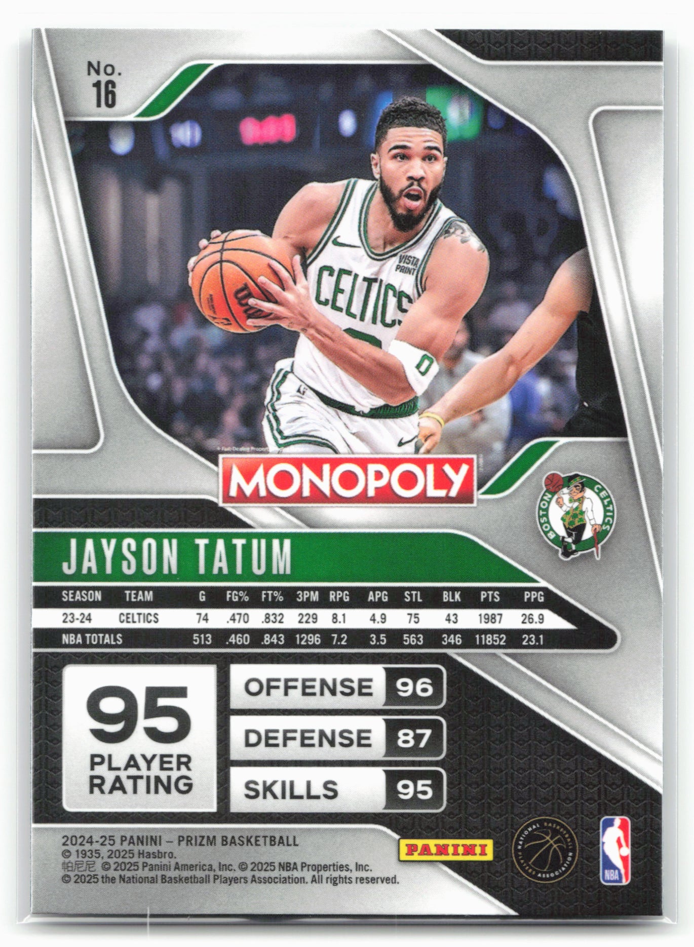 2024-25 Panini Prizm Monopoly #16 Jayson Tatum