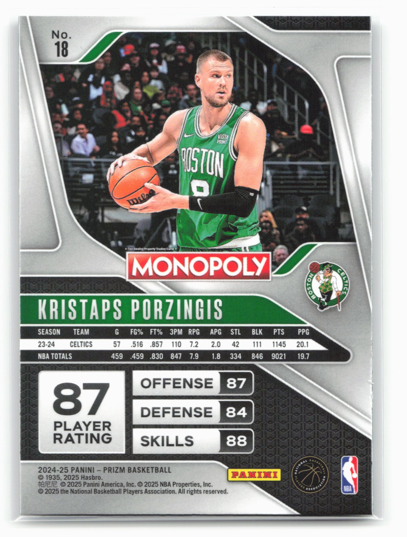 2024-25 Panini Prizm Monopoly #18 Kristaps Porzingis