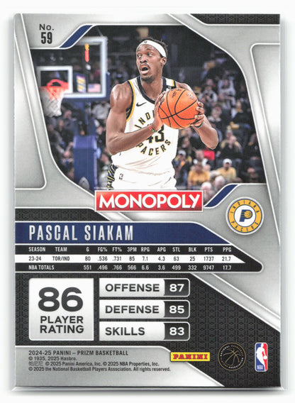 2024-25 Panini Prizm Monopoly #59 Pascal Siakam