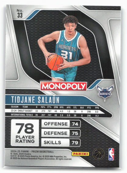 2024-25 Panini Prizm Monopoly #33 Tidjane Salaun