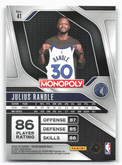 2024-25 Panini Prizm Monopoly #41 Julius Randle