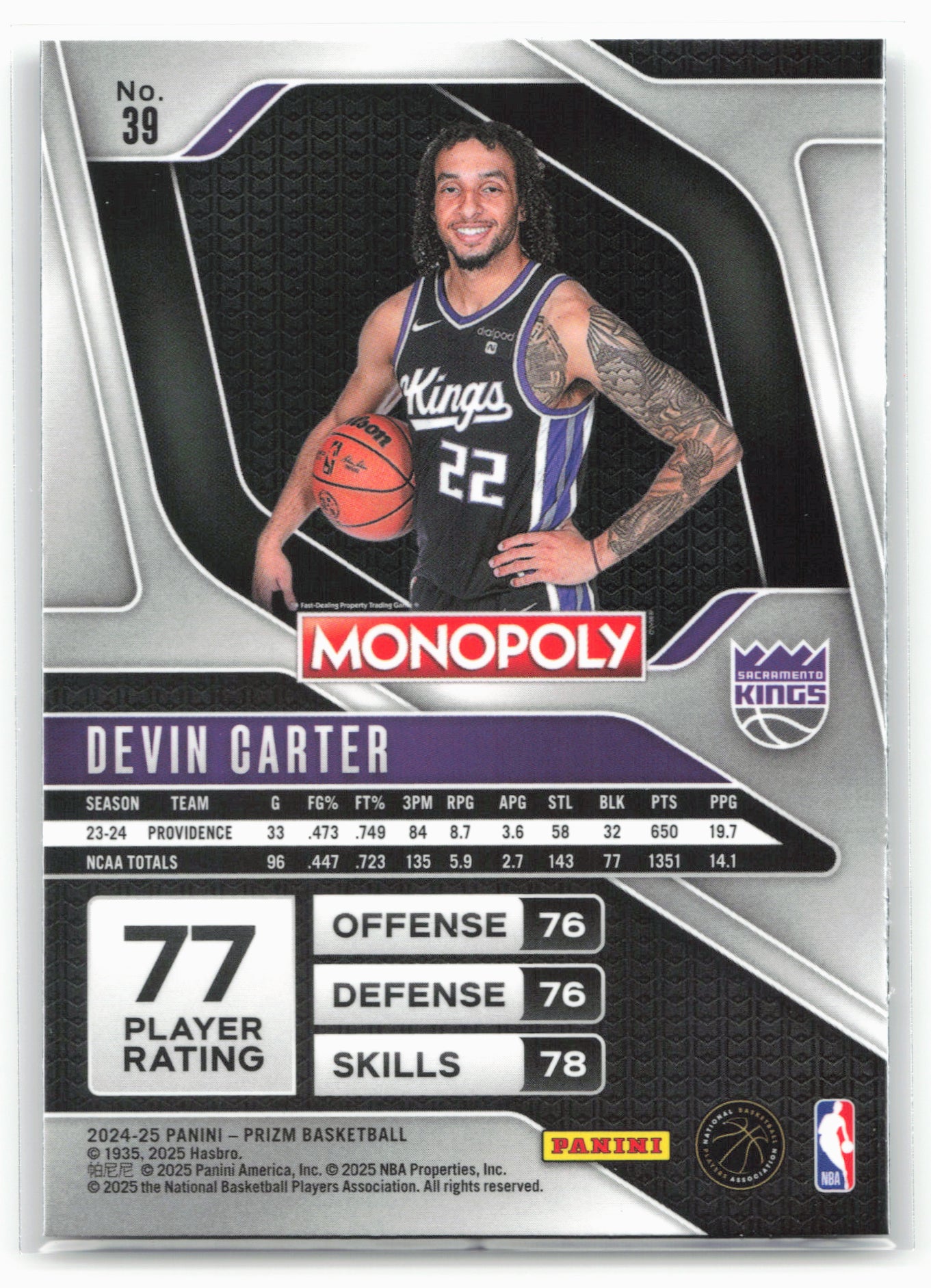 2024-25 Panini Prizm Monopoly #39 Devin Carter