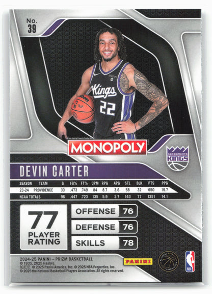 2024-25 Panini Prizm Monopoly #39 Devin Carter