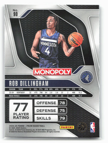 2024-25 Panini Prizm Monopoly #90 Rob Dillingham