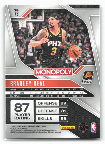 2024-25 Panini Prizm Monopoly #78 Bradley Beal