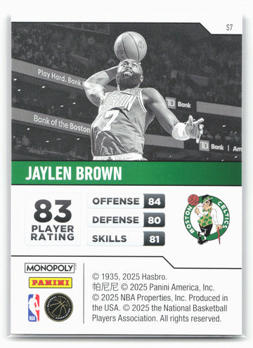 2024-25 Panini Prizm Monopoly #S7 Jaylen Brown Starter Deck