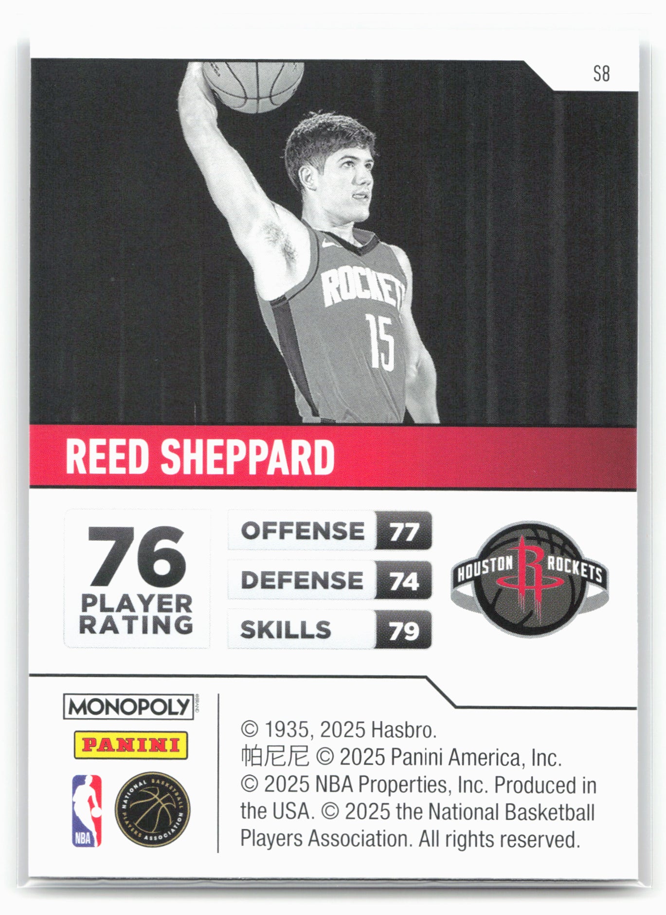 2024-25 Panini Prizm Monopoly #S8 Reed Sheppard Starter Deck