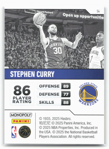 2024-25 Panini Prizm Monopoly #S4 Stephen Curry Starter Deck