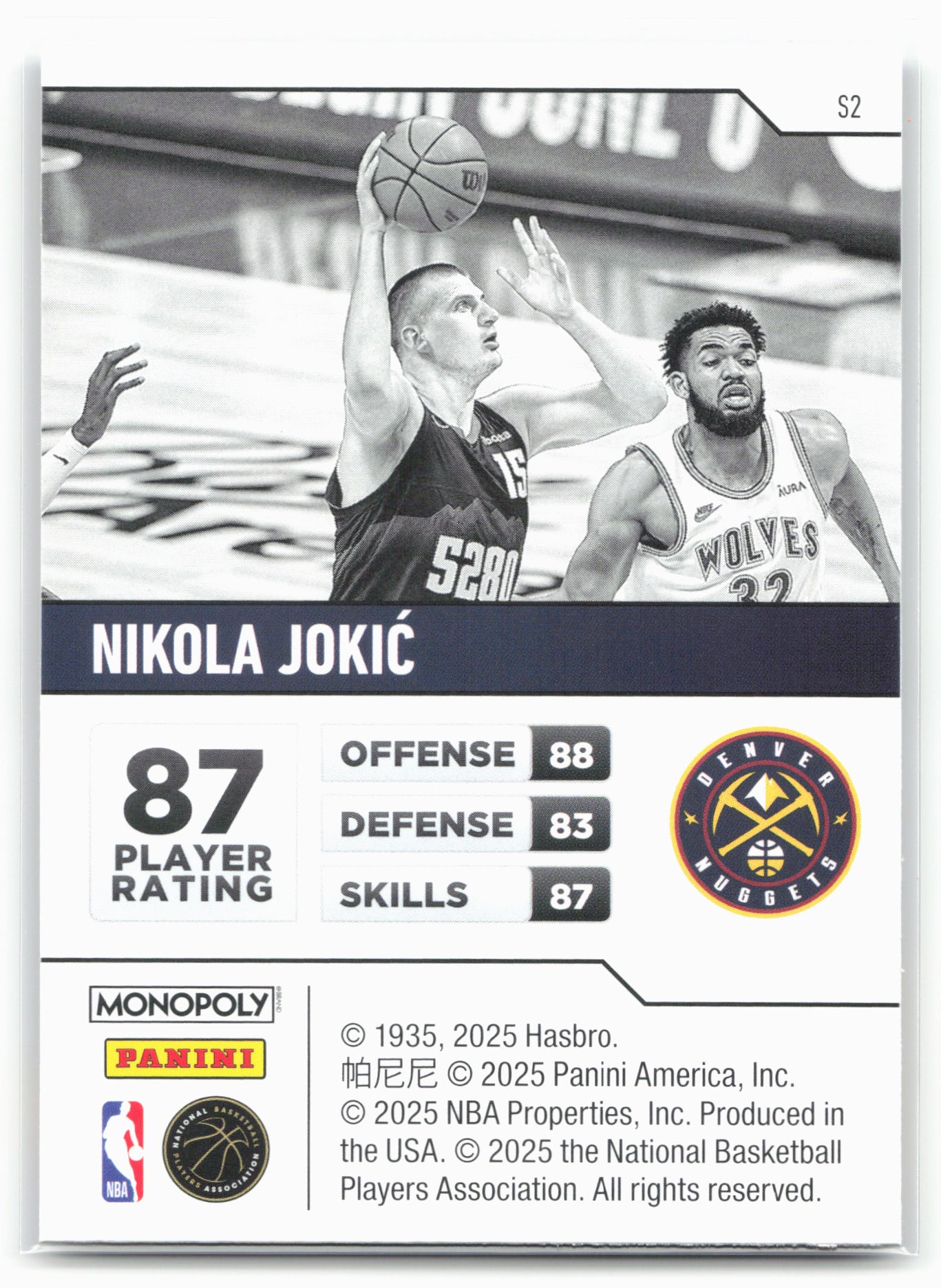 2024-25 Panini Prizm Monopoly #S2 Nikola Jokic Starter Deck