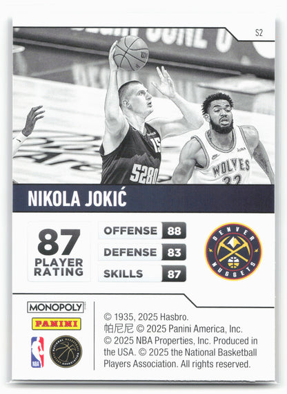 2024-25 Panini Prizm Monopoly #S2 Nikola Jokic Starter Deck