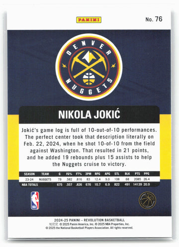 2024-25 Panini Revolution #76 Nikola Jokic