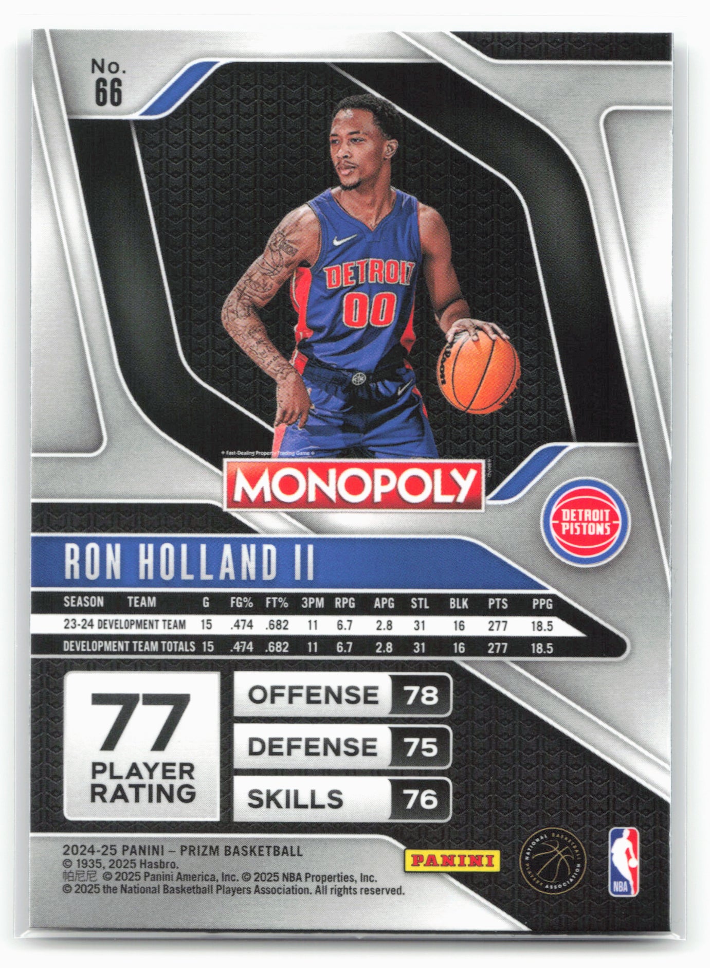 2024-25 Panini Prizm Monopoly #66 Ron Holland II