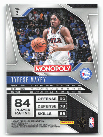 2024-25 Panini Prizm Monopoly #2 Tyrese Maxey