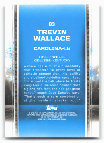 2024 Topps Signature Class #83 Trevin Wallace Bronze