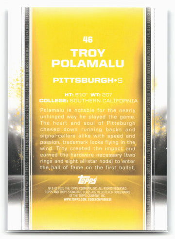 2024 Topps Signature Class #46 Troy Polamalu