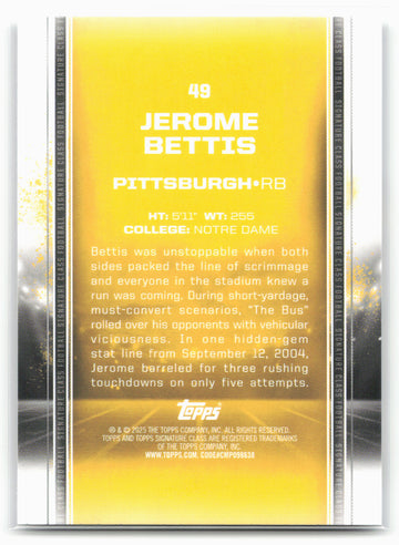 2024 Topps Signature Class #49 Jerome Bettis