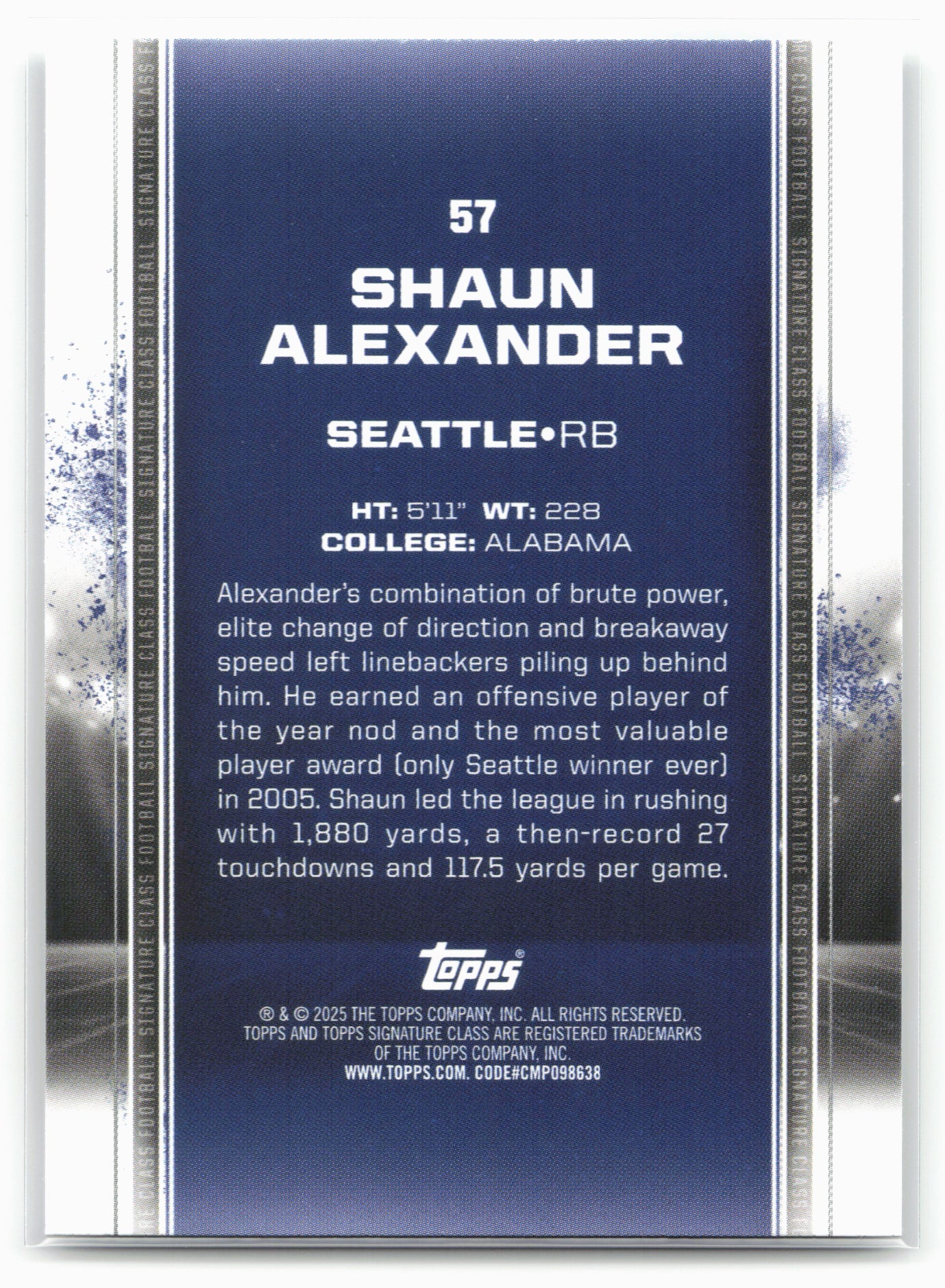 2024 Topps Signature Class #57 Shaun Alexander