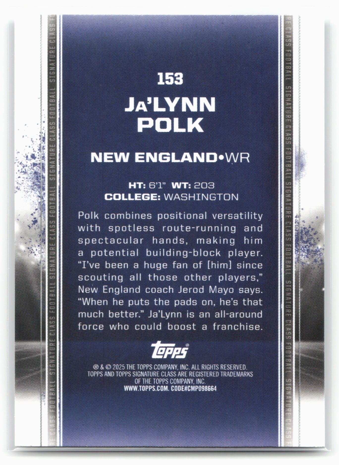 2024 Topps Signature Class #153 Ja'Lynn Polk