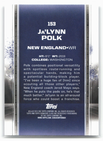 2024 Topps Signature Class #153 Ja'Lynn Polk