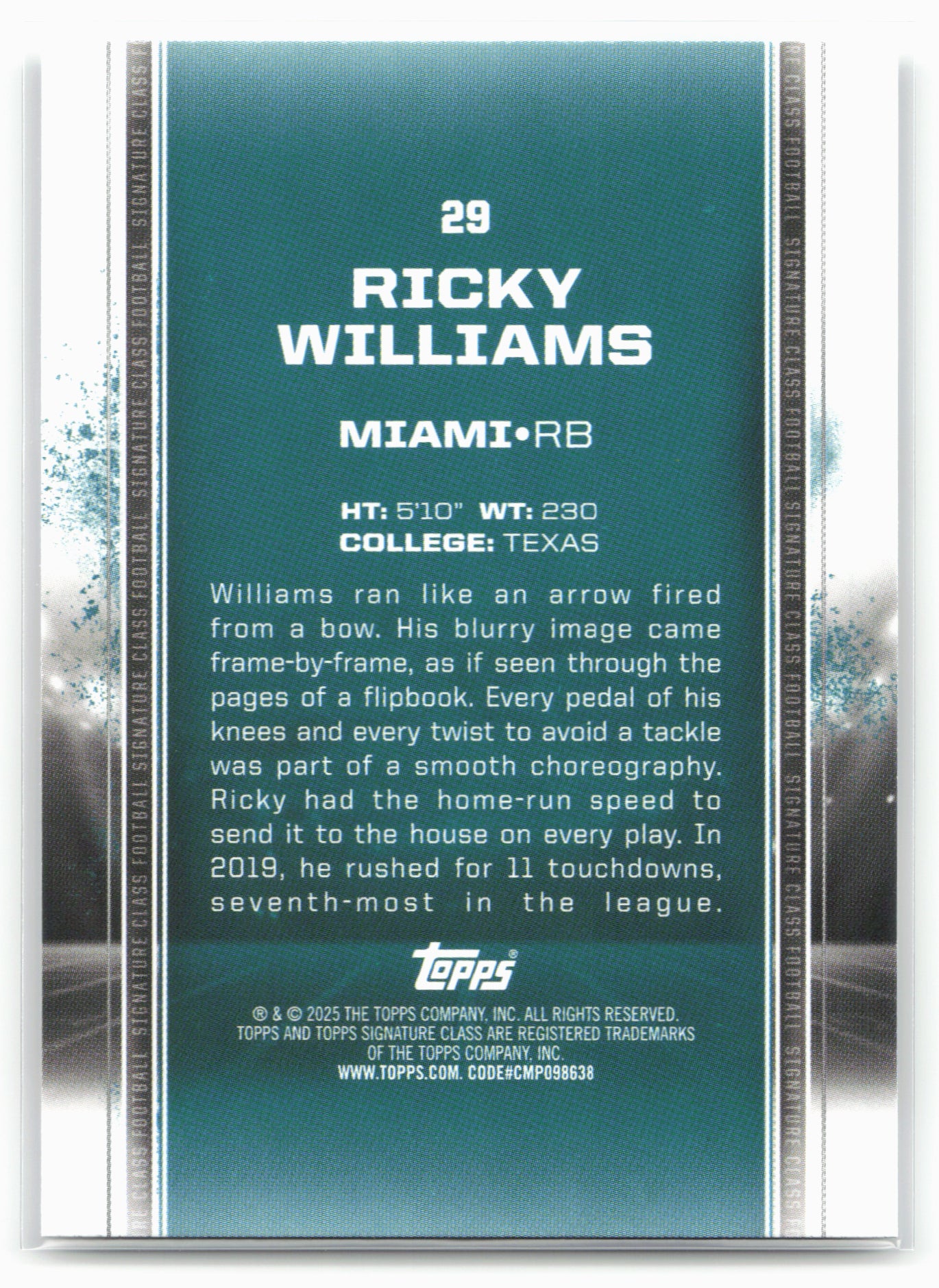 2024 Topps Signature Class #29 Ricky Williams