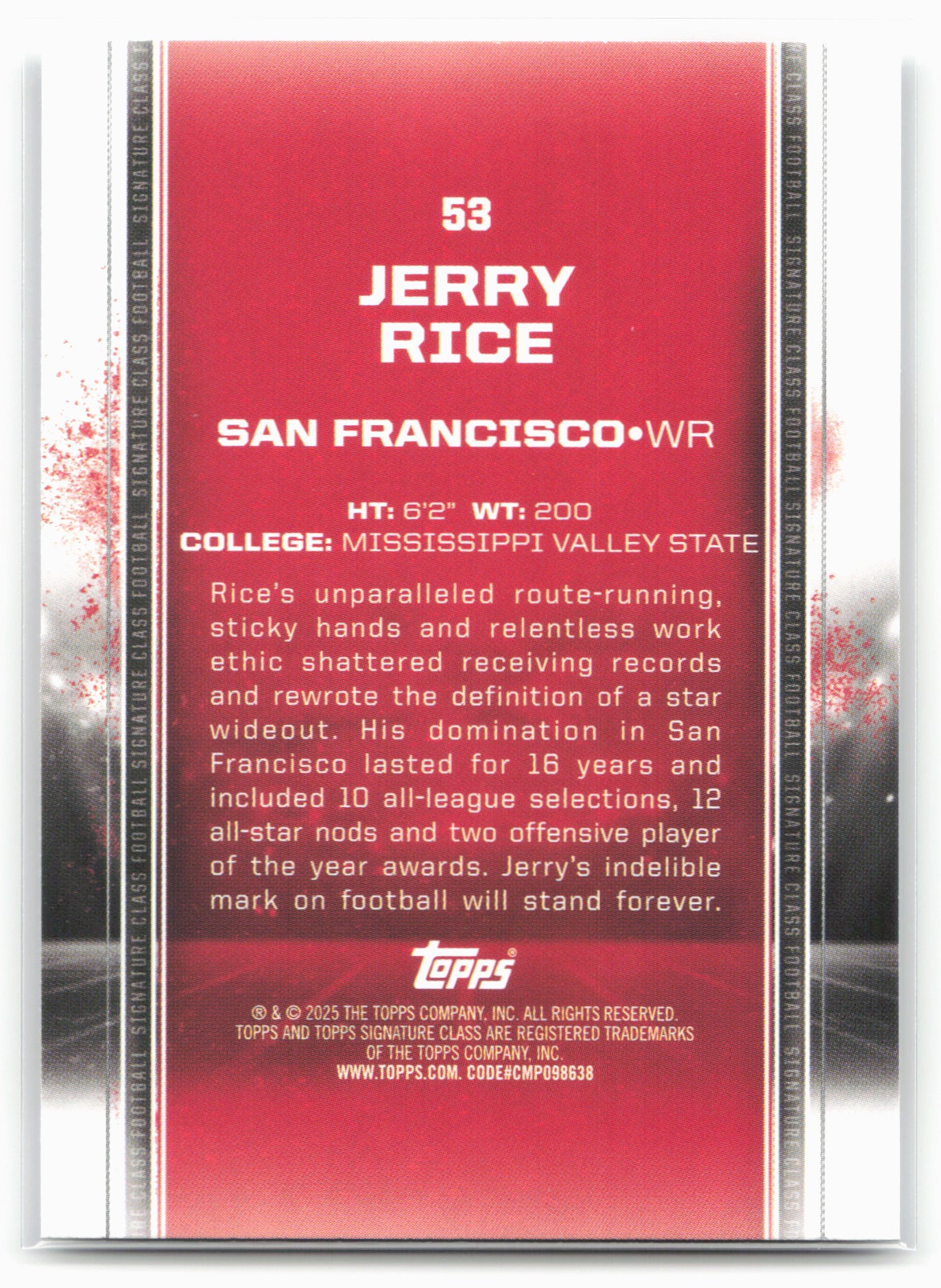 2024 Topps Signature Class #53 Jerry Rice