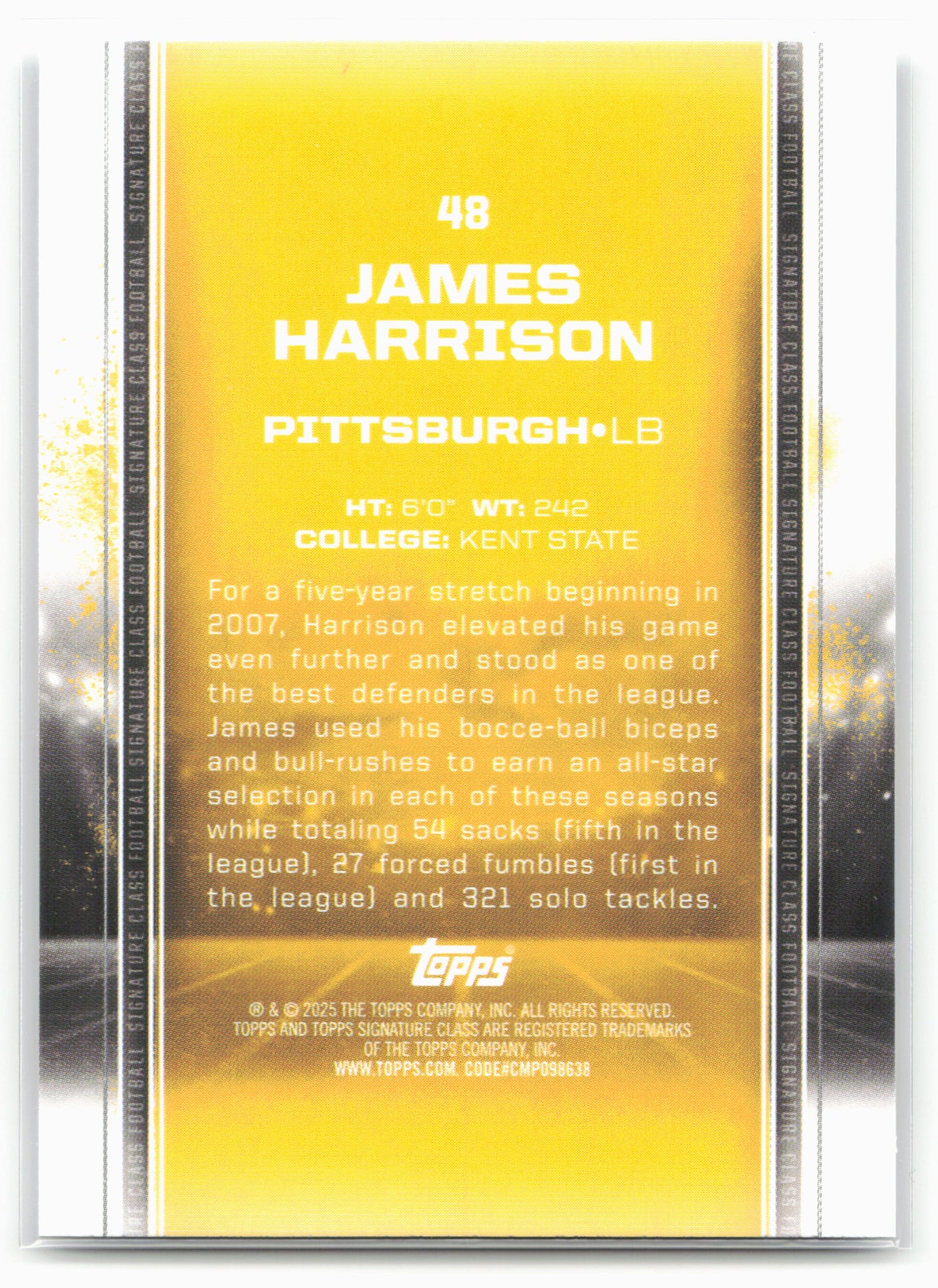 2024 Topps Signature Class #48 James Harrison
