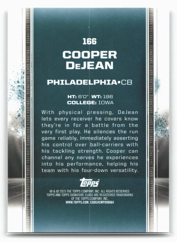 2024 Topps Signature Class #166 Cooper DeJean
