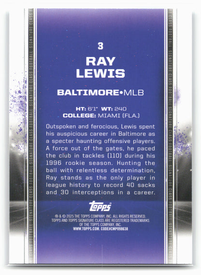 2024 Topps Signature Class #3 Ray Lewis